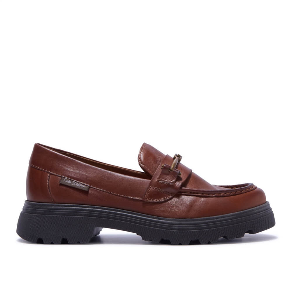 Carl Scarpa Alsenso Tan Leather Loafers